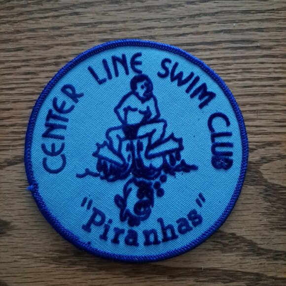 Center Line Swim Club Piranhas Round Patch - Picture 1 of 2